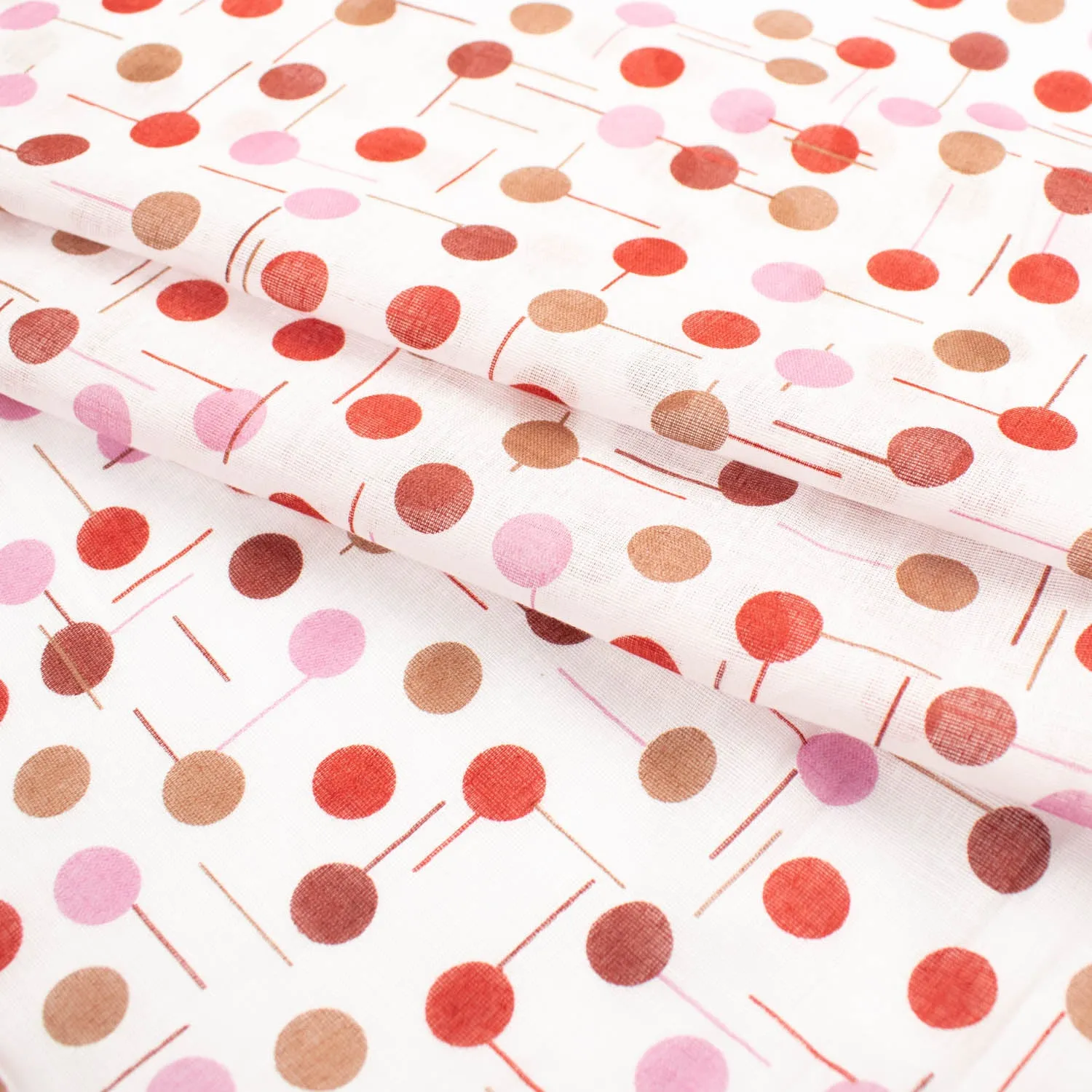 Multi-Color Dots Poly Printed Voile