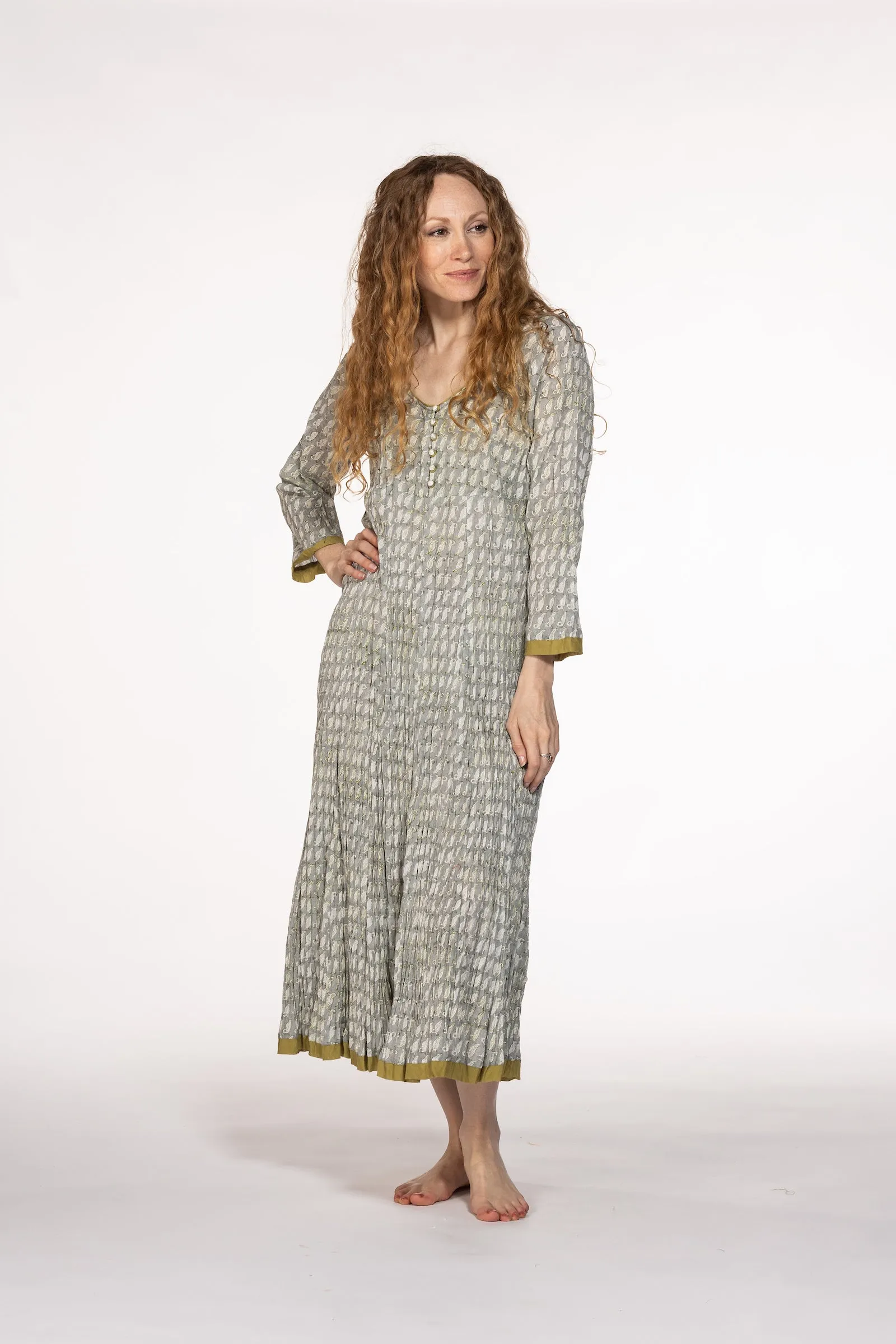 New Anju Panel Dress Hand Block Printed in Pure Cotton  SS24