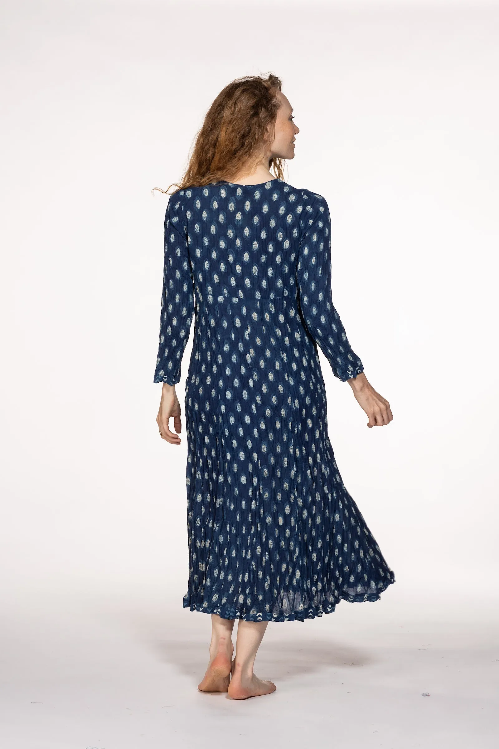 New Anju Panel Dress Hand Block Printed in Pure Cotton  SS24