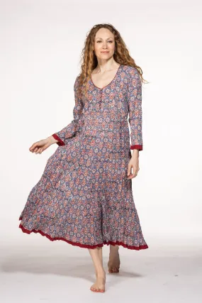 New Anju Panel Dress Hand Block Printed in Pure Cotton  SS24