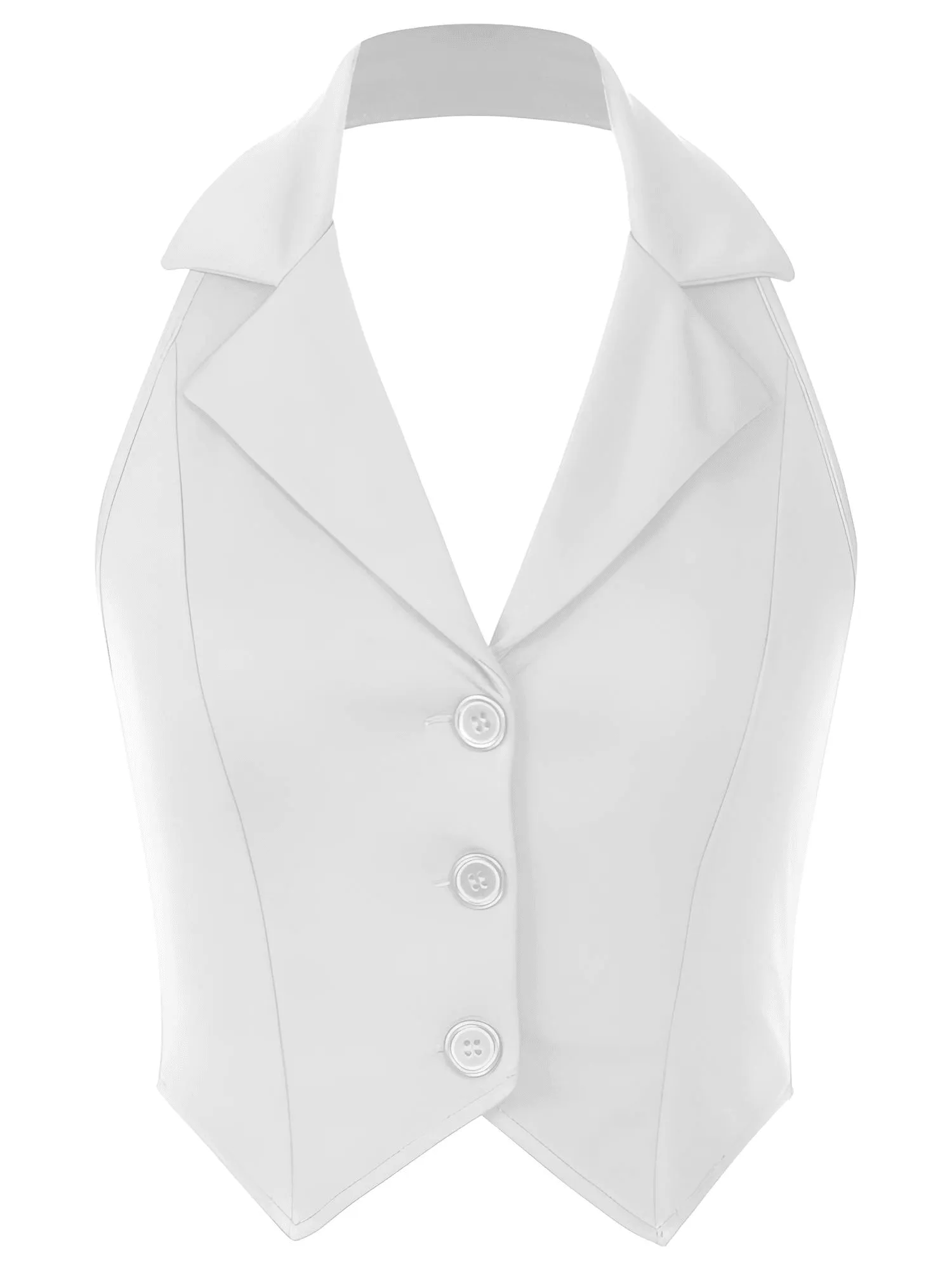 Office Chic Backless V-Neck Women's Halter Crop Vest