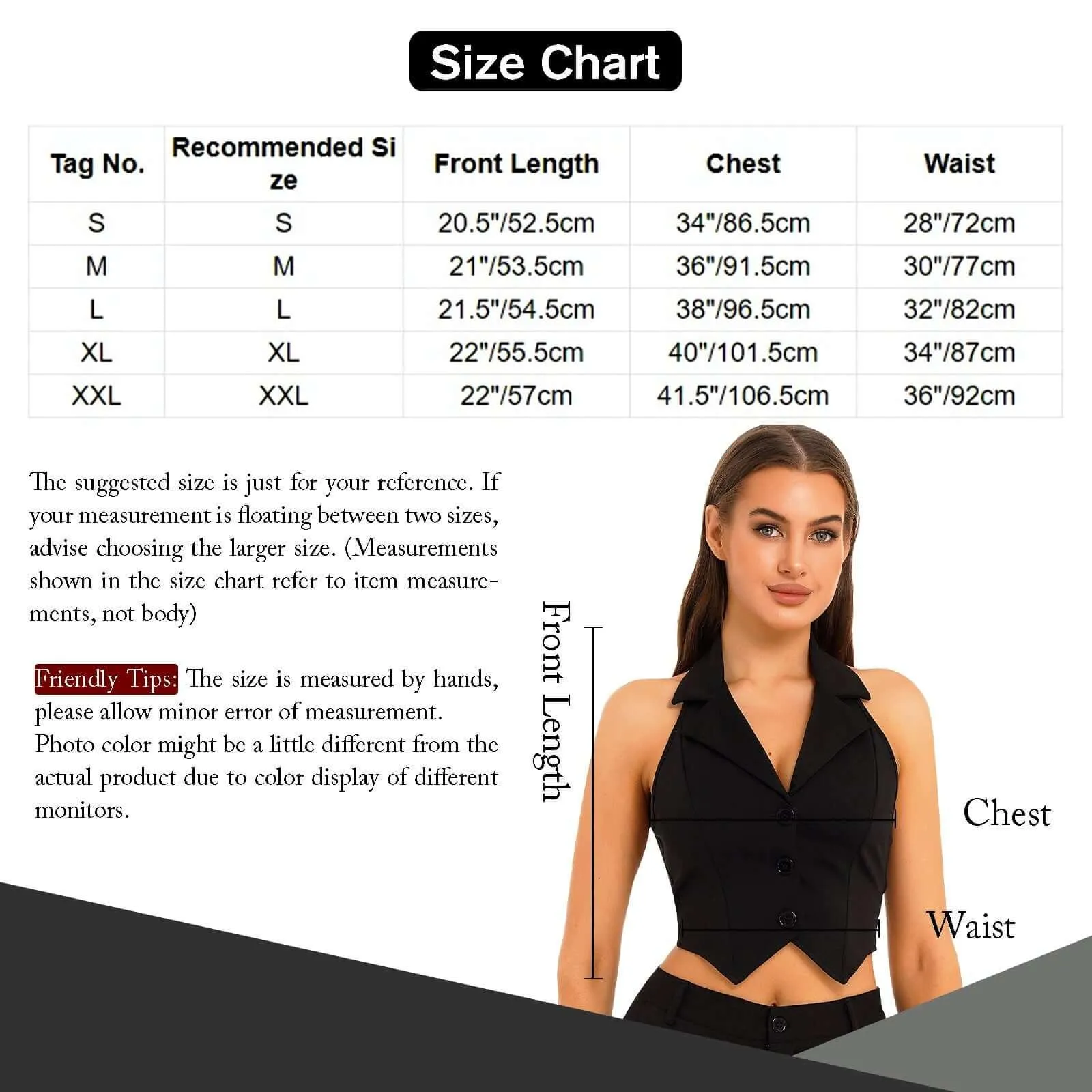 Office Chic Backless V-Neck Women's Halter Crop Vest