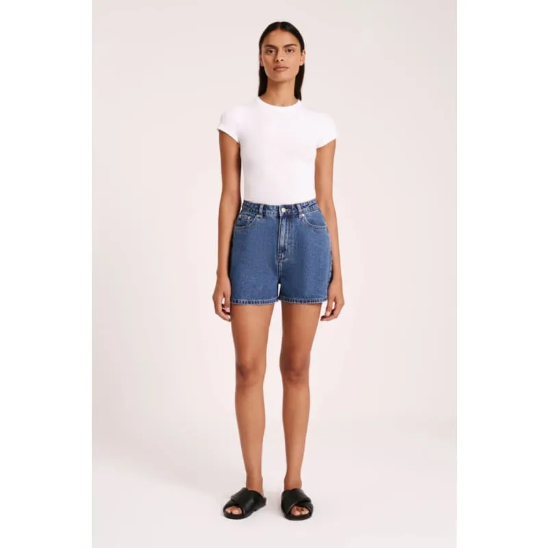 Organic Mom Short | Vintage Blue