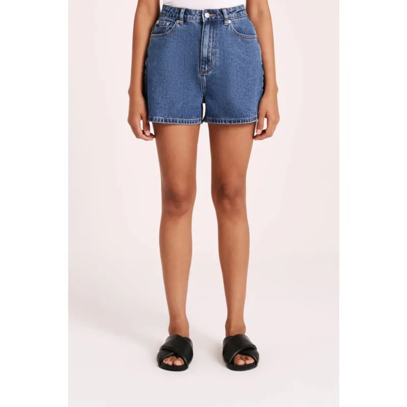 Organic Mom Short | Vintage Blue