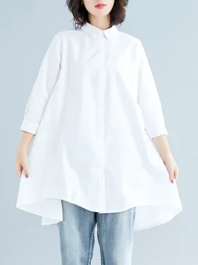 Original Irregularity Solid Blouses&Shirts