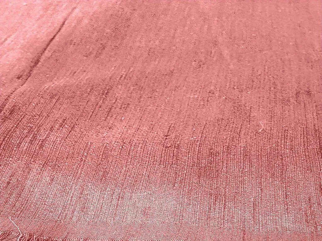 Peach Pink Plain Bangalore Raw Silk Fabric