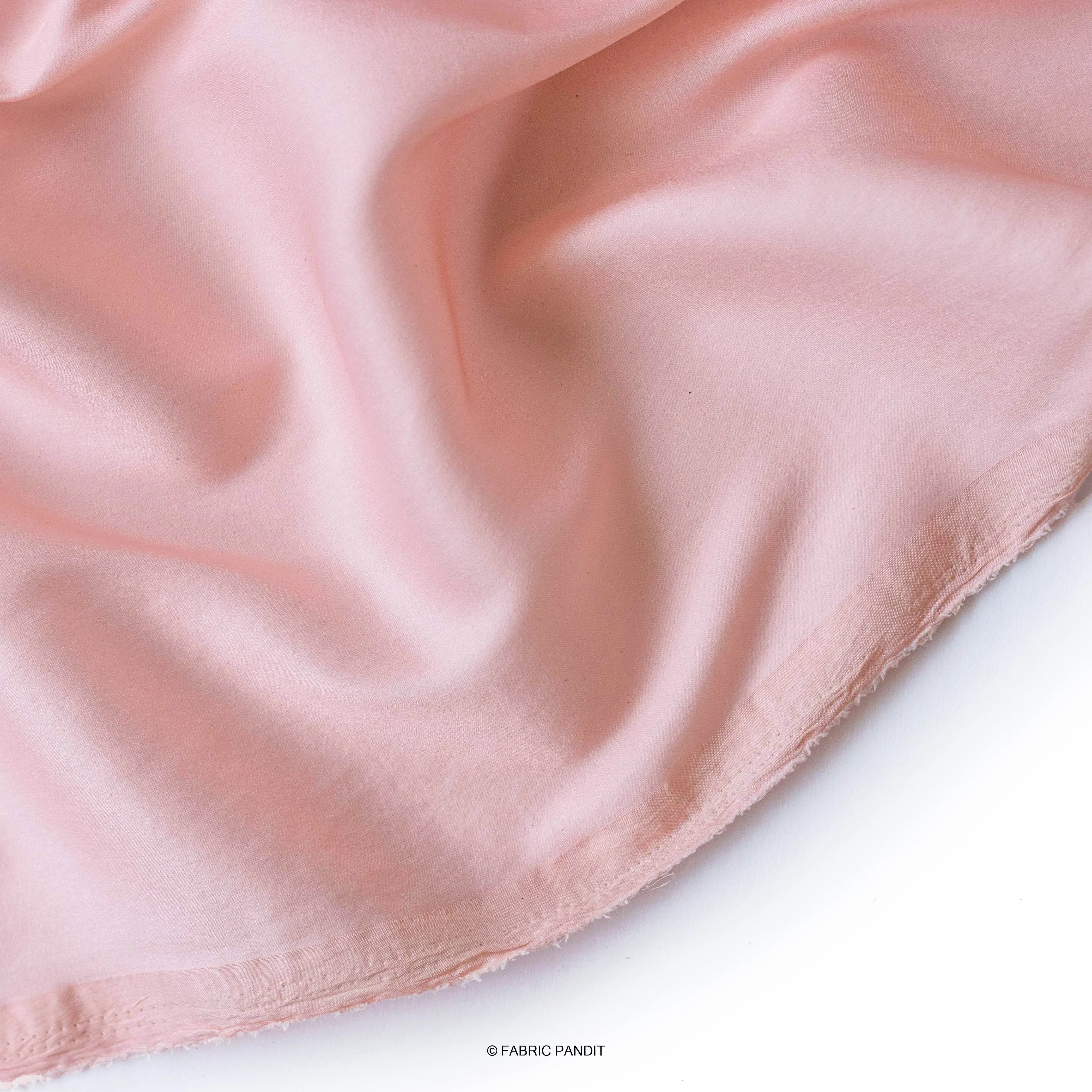 Pearl Blush Plain Premium Tussar Silk Fabric (44 Inches)