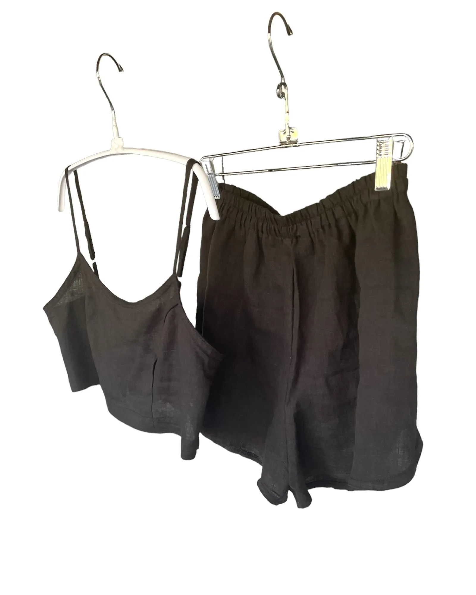 Playa Shorts, Black Linen