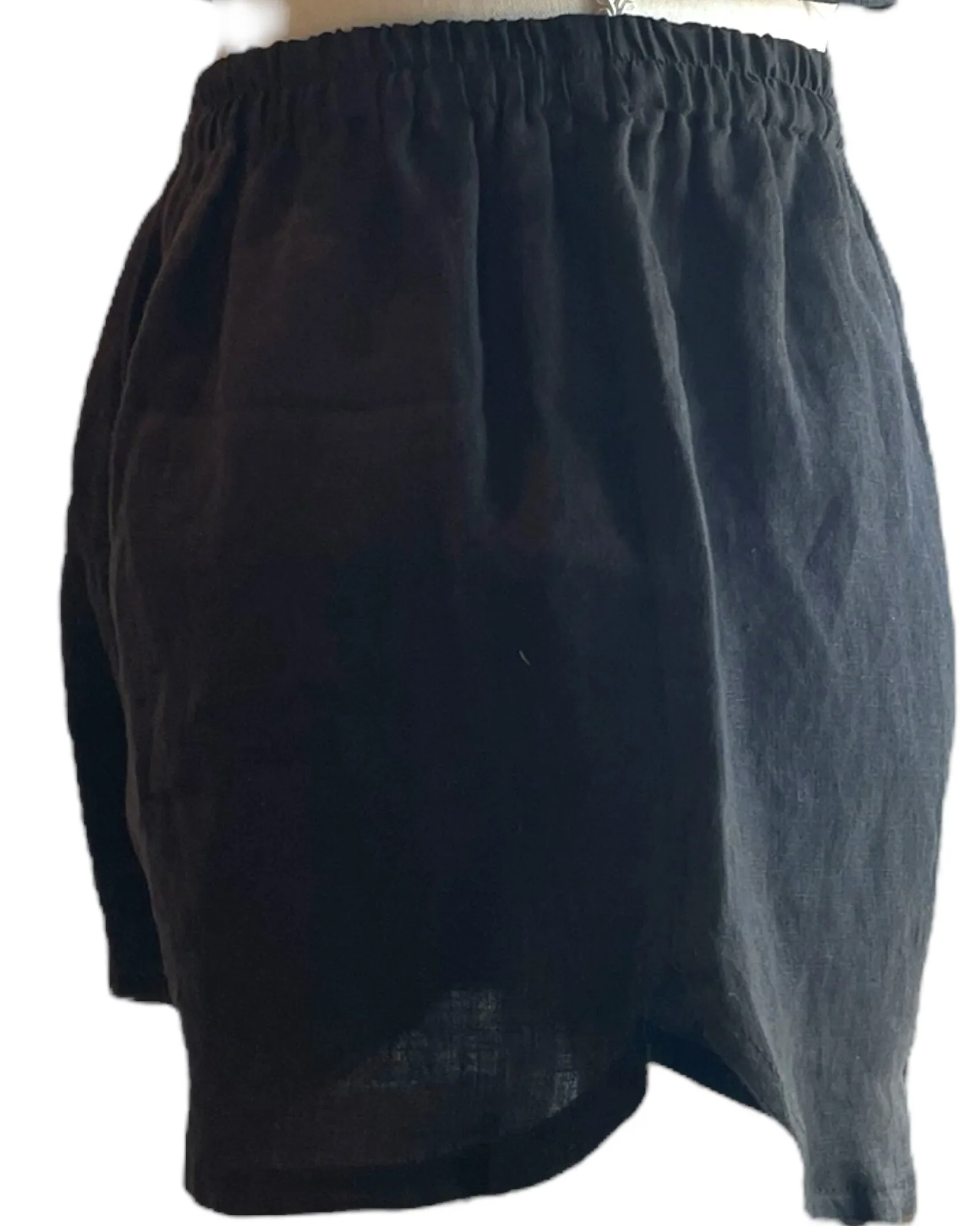 Playa Shorts, Black Linen