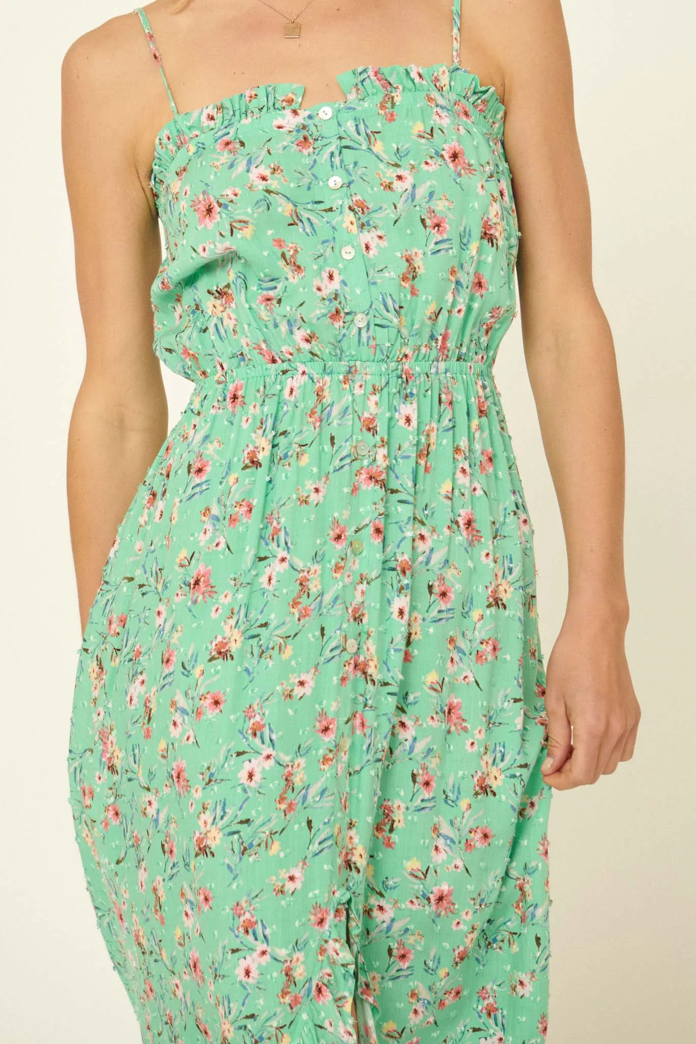 Playful Petals Ruffled Floral Maxi Sundress