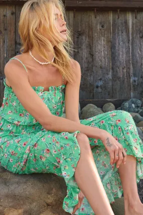 Playful Petals Ruffled Floral Maxi Sundress