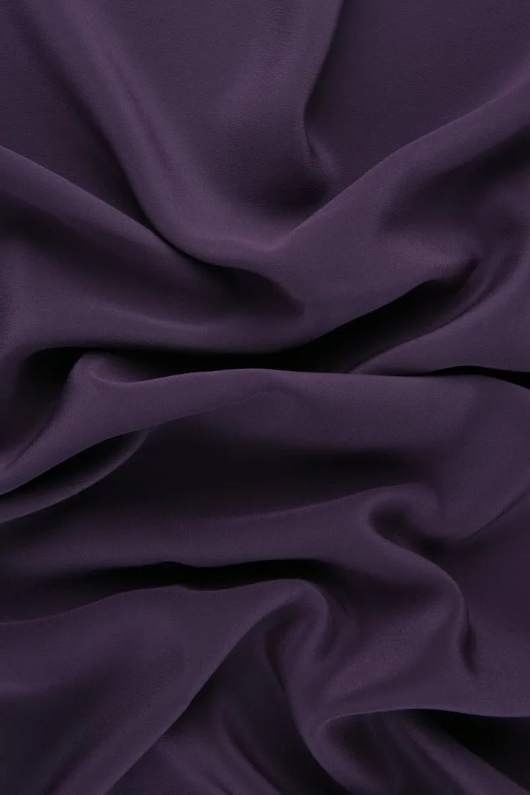 Plum Silk Crepe de Chine Fabric