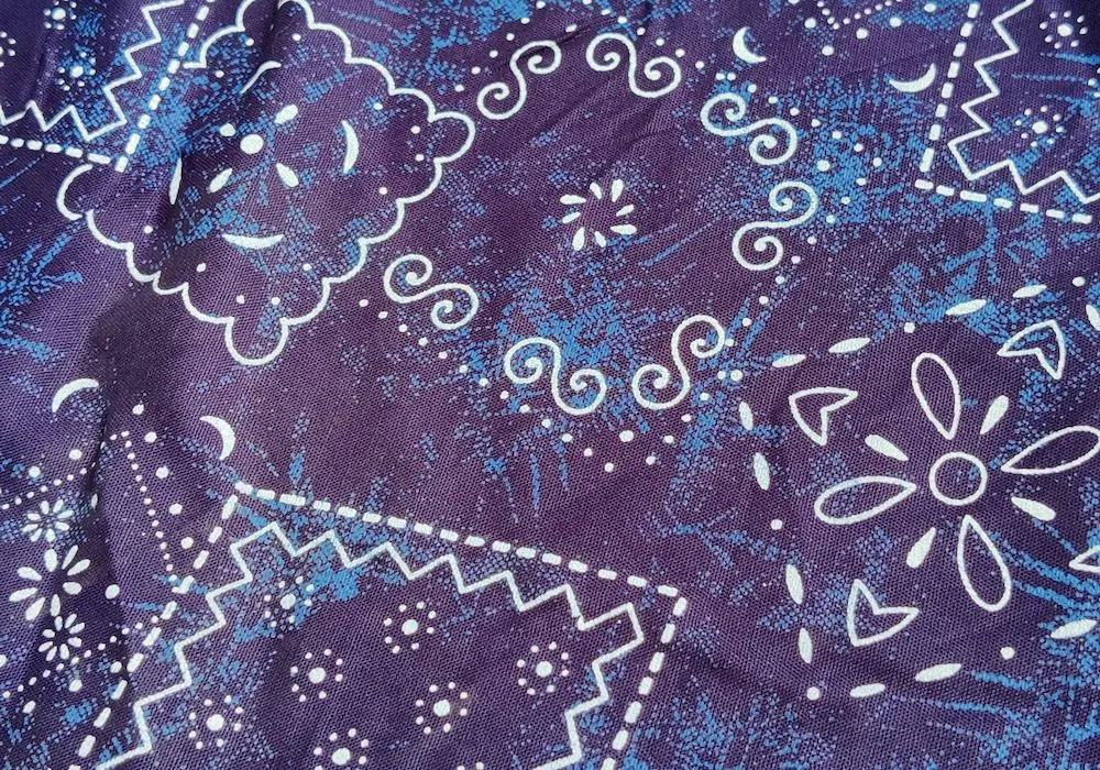 Precut Of 0.3 Meters Of Blue Floral Printed Rayon Fabric