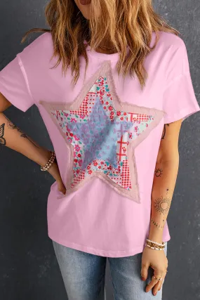 Star Patchwork Loose T-shirt