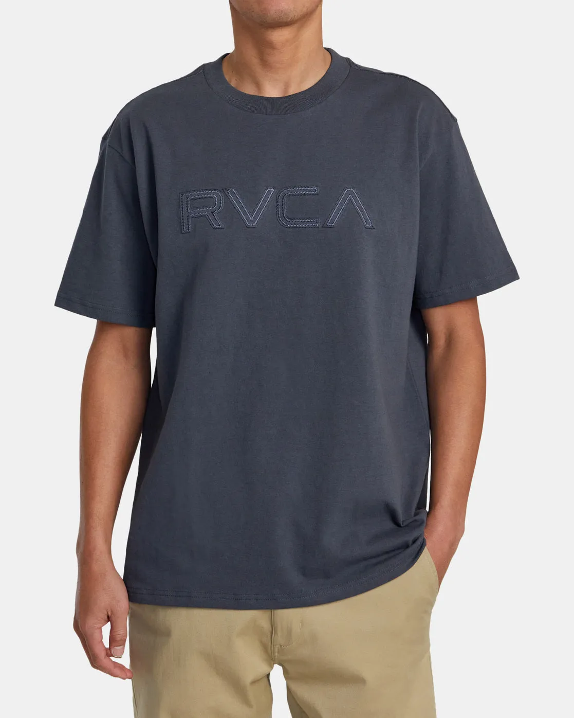 Stitched RVCA Tee - Garage Blue