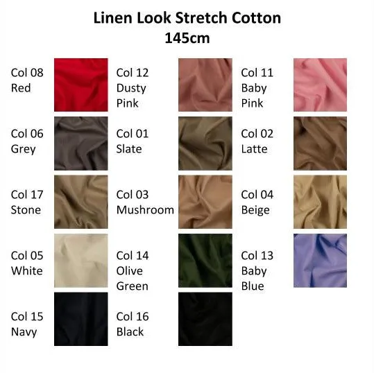 Stretch Cotton Linen Look Slub