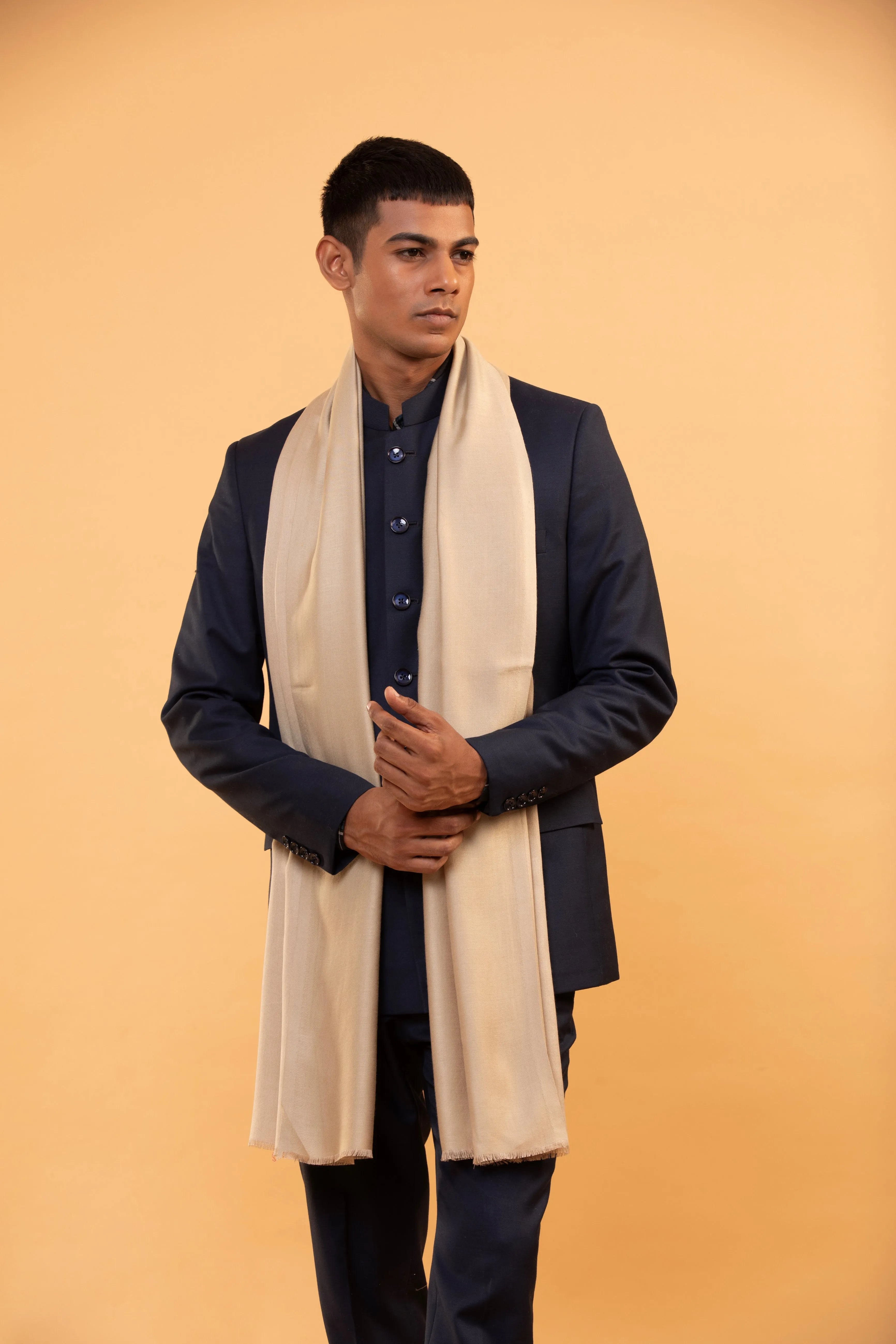 Unique Brown Viscose Shawl for Men – Lightweight Woven Stole