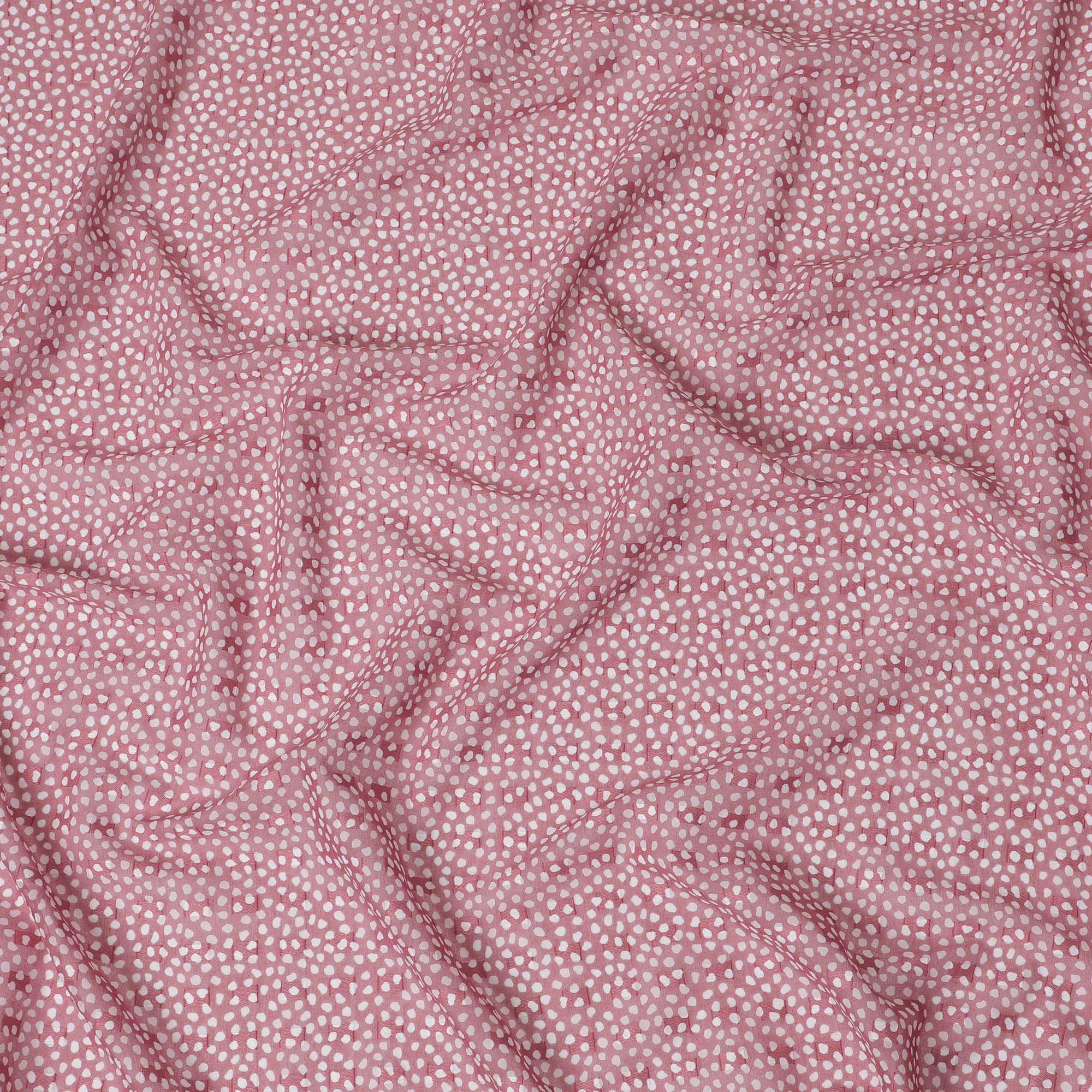 Uragiri Cotton Voile Fabric with Jacquard, 110 cm Width, Pink and White Dot Design-D19961