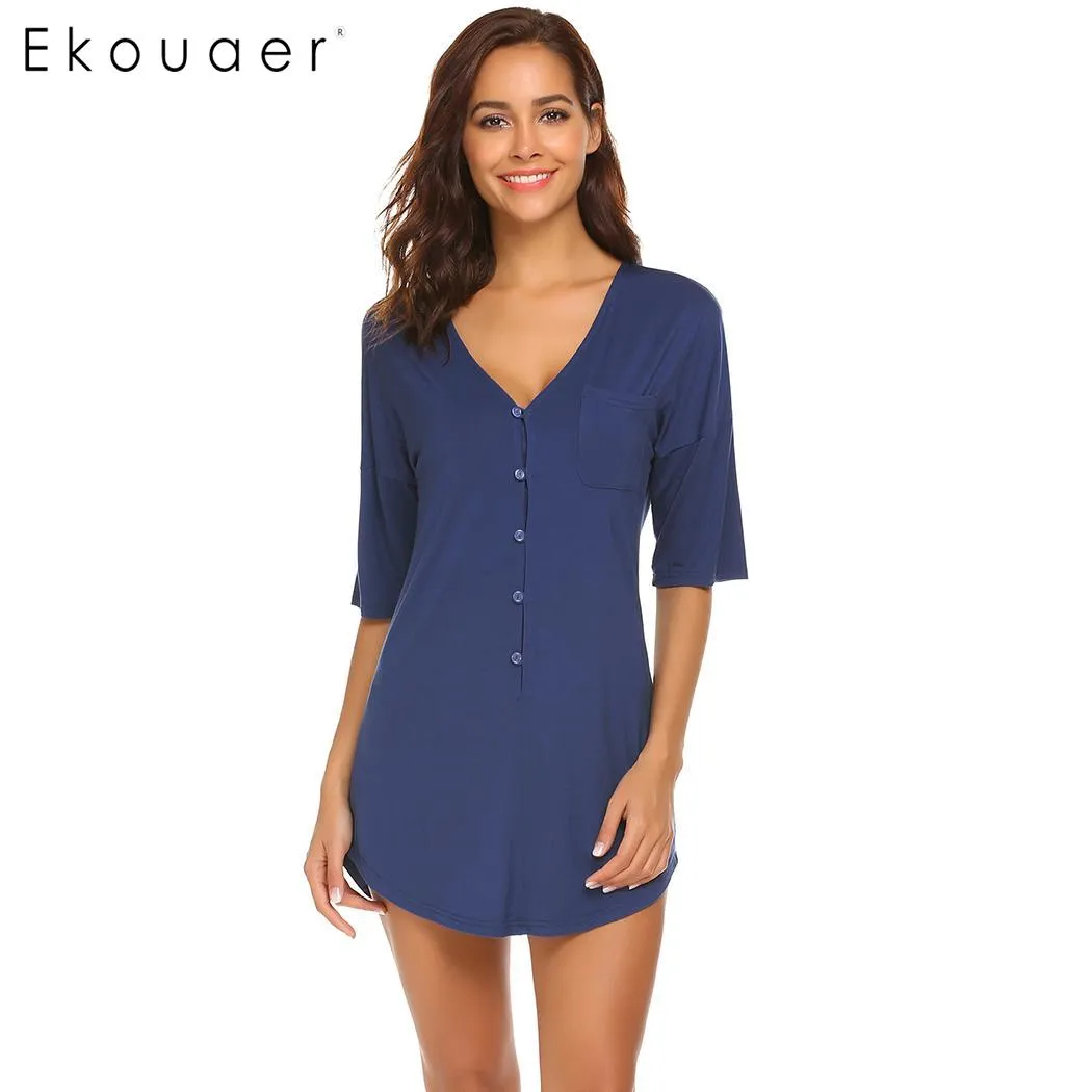 VenusFox V-Neck Soft Sexy Nightgown Sleepwear