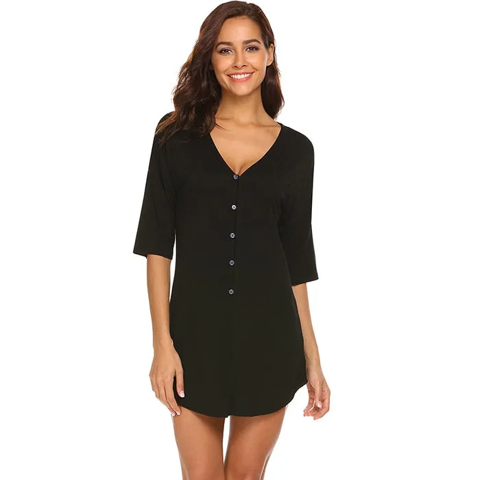 VenusFox V-Neck Soft Sexy Nightgown Sleepwear