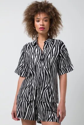 Viscose Resort Shirt Black Print